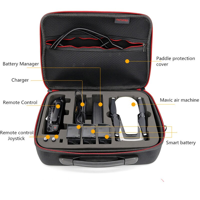 Bolsa de transporte para drones dji mavic, estojo rígido de eva para drones dji mavic (4 baterias)) sacos de armazenamento