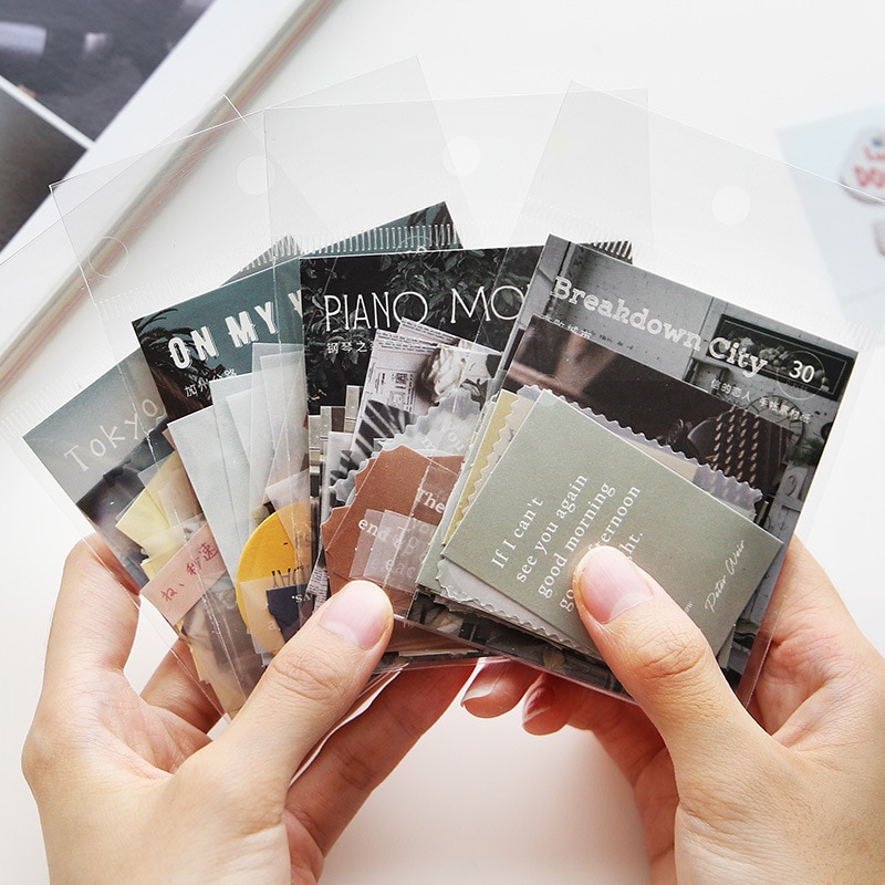 Vanyi 30Pcs/ Instagram Kraft Card Bullet Journaling Scrapbooking Europese Landschap Materiaal Papier Verse Woorden Maken Lomo Kaarten