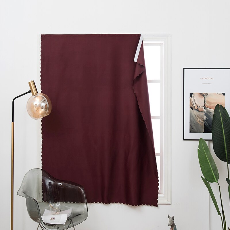 Cortina opaca para dormitorio a prueba de polvo de Color sólido correa de Velcro golpe instalación gratis cortinas cocina cortina para ventana de salón