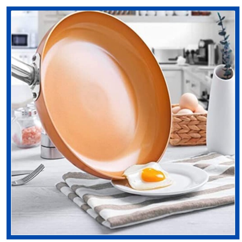 MB Tech Sartenes 5 Piezas 20CM 24CM 28CM 2 Capas Revestimiento cerámico de Color Cobre