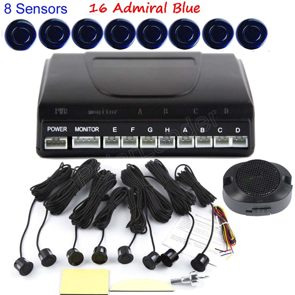 Parking Assistance Backup Reverse car auto Parking Sensor 8 sensors buzzer 44 Colors to choose: 16 admiral blue
