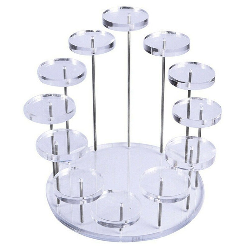 Round Display Stand Ring Acrylic Jewelry Bracket Props Cosmetic Lipstick Stand Plexiglass Display Props: White