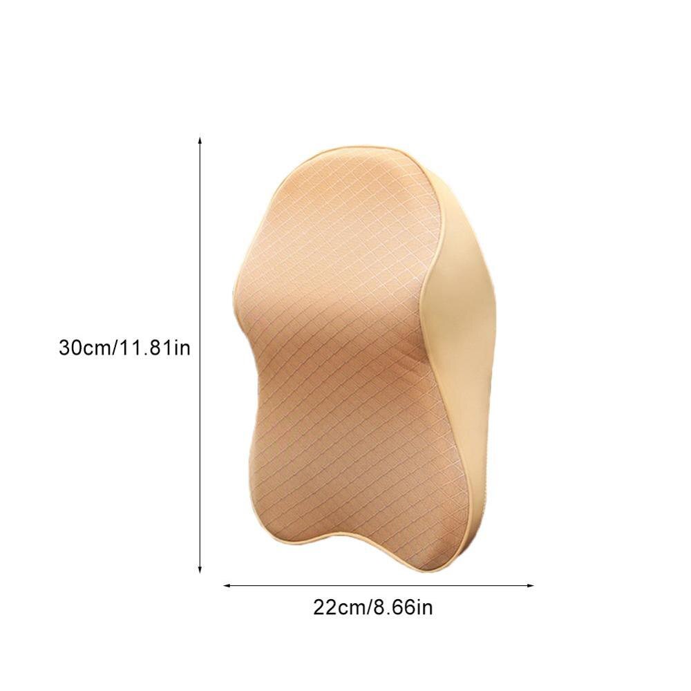 Memory Foam Car Seat Headrest Comfortable Seat Supports Lumbar Backrest Car Seat Pillow Headrest Cushion Pads: Apricot