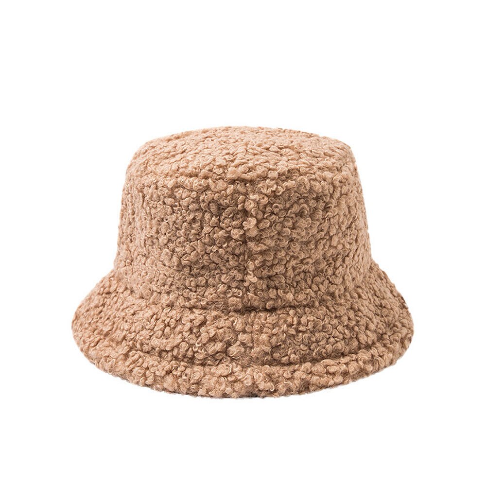 2022 Unisex Bucket Hat Graffiti Solid Women Men Fishing Fisherman Hat Autumn Winter Lamb Wool Outdoor Warm Panama Cap