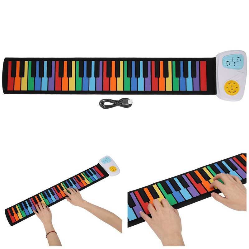 Piano Flexible enrolladas de varios colores para principiantes estudiantes avanzados para niños