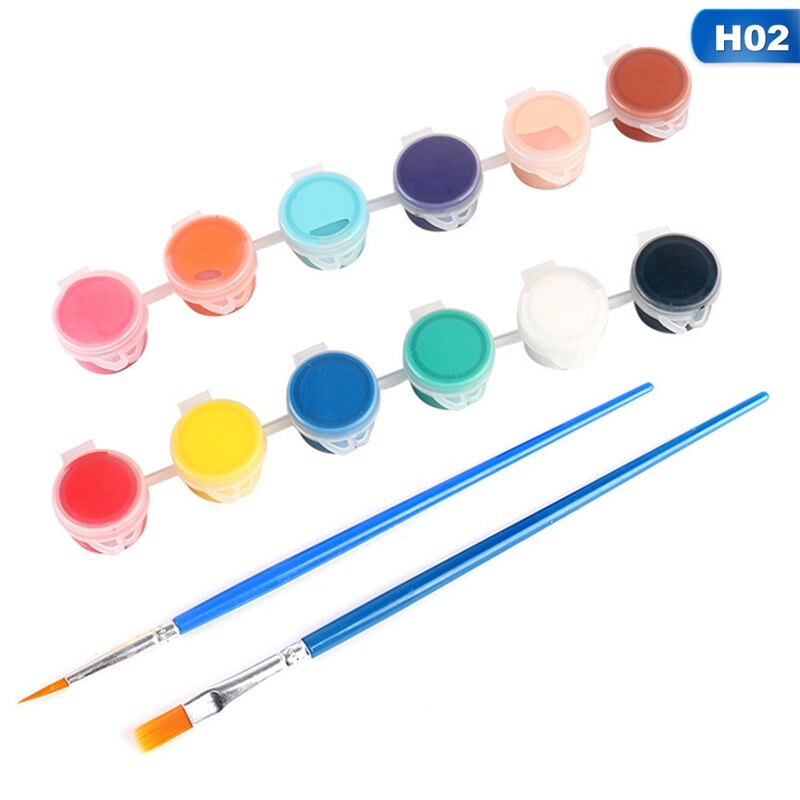 6/12 farver akryl maling pigment sæt til tøj tekstil stof håndmalet væg gips maleri tegning til børn