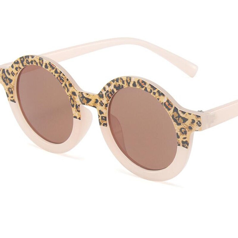 Gafas de sol redondas de leopardo para niños y niñas, anteojos de sol Retro bonitos para bebés, foto de calle al aire libre,: 2