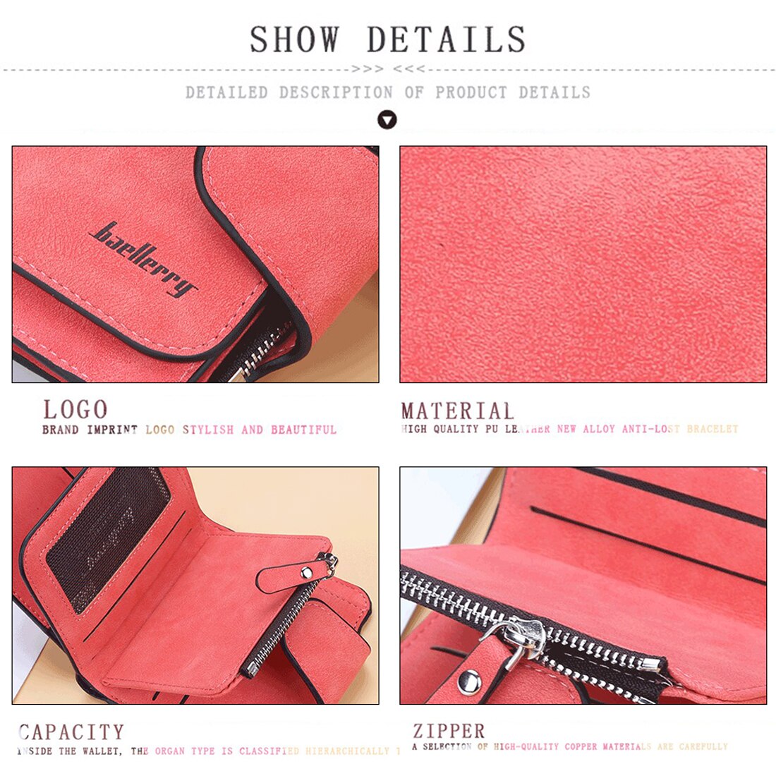 Small Female Coin Purse Short Purses Lady Letter Snap Zipper Card Holder Clutch Wallets Solid Vintage Matte Women Wallet