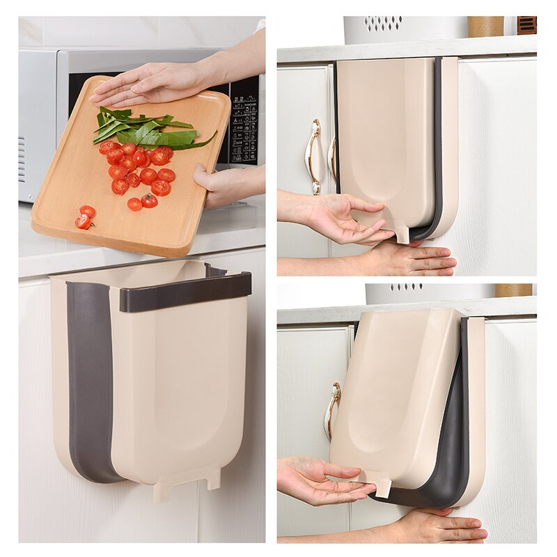 Hangende afvalbak aan de muur gemonteerde opvouwbare keukenkastdeur hangende afvalbak poubelle de cuisine voor keuken slaapkamer toilet