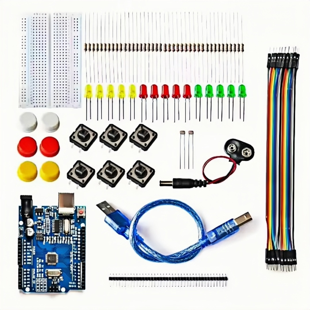 Starterkit voor UNO R3 Mini Breadboard LED Jumper Wire Button voor Arduino Diy Kit School Education Lab: Oranje