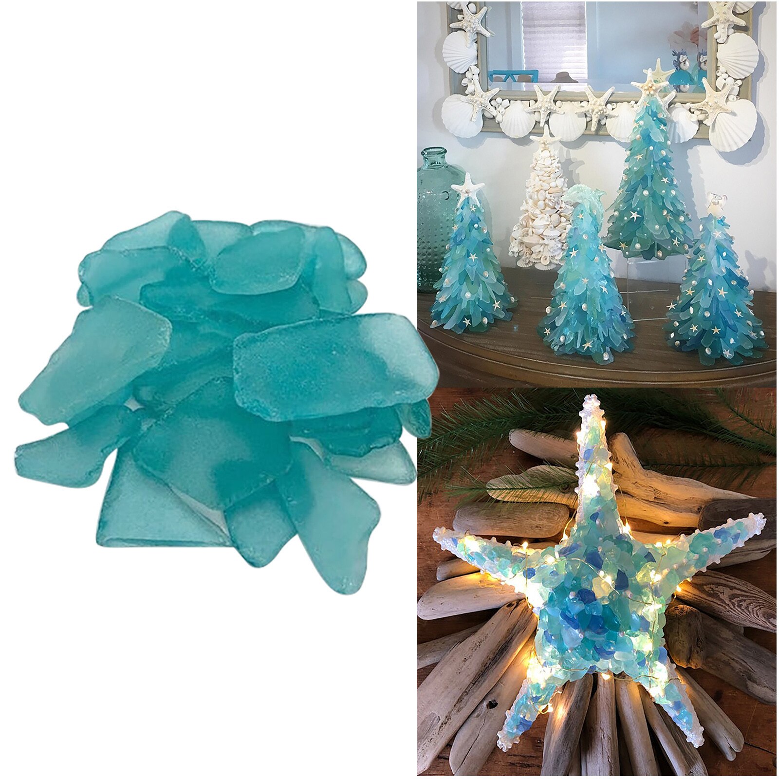 Bulk 500g Diy Crafts Sea Glass Frosted Clear Beach Glass For Jewelry Making Christmas Tree Decorate Sea Glass Decoration#G30