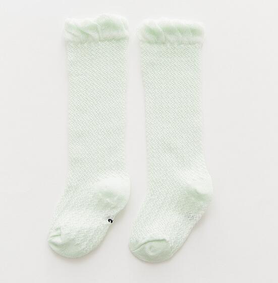 Baby Mug-Proof Sokken Knie Hoge Baby Lange Sokken Buis Dunne Mesh Jongens Meisjes Unisex Ademend Slang Sok: Green Knee Mesh / 1 to 3year