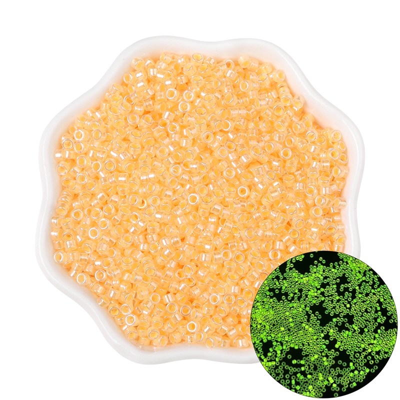 10g 700 Uds 2,5mm cuentas de semilla de vidrio luminosas que brillan en la oscuridad 1mm agujero para fabricación de joyería DIY pulsera collar cuentas artesanales: Azul