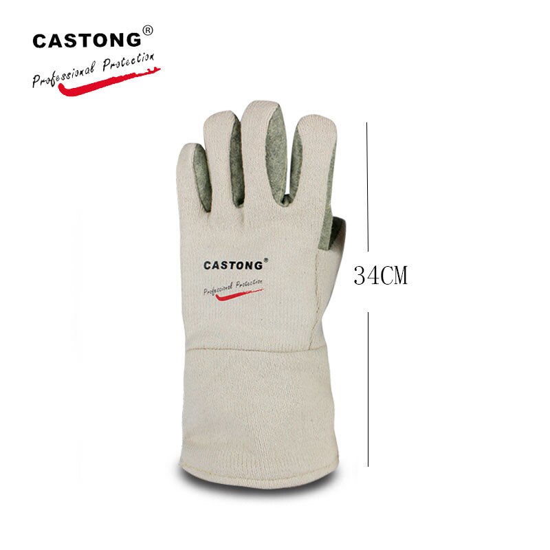 High Temperature Resistant Gloves GEII 400 Degrees of Heat-resistant Safety Work Industrial Oven Fireproof Gloves: 34CM