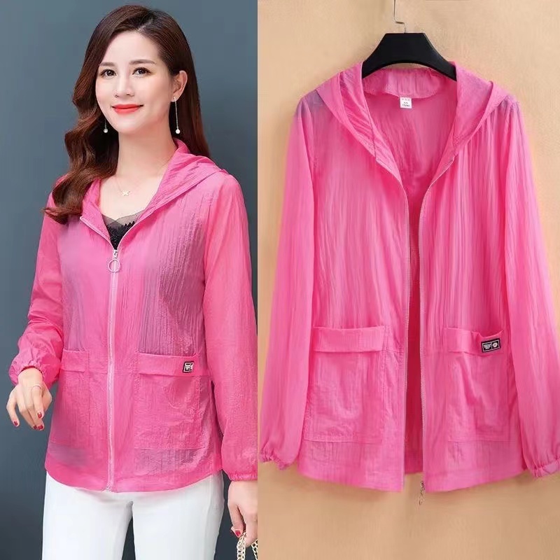 Summer Women Hooded Beach UV Jacket Female Long Sleeve Sun Protection Clothing Windbreaker Ladies Casual Thin Top