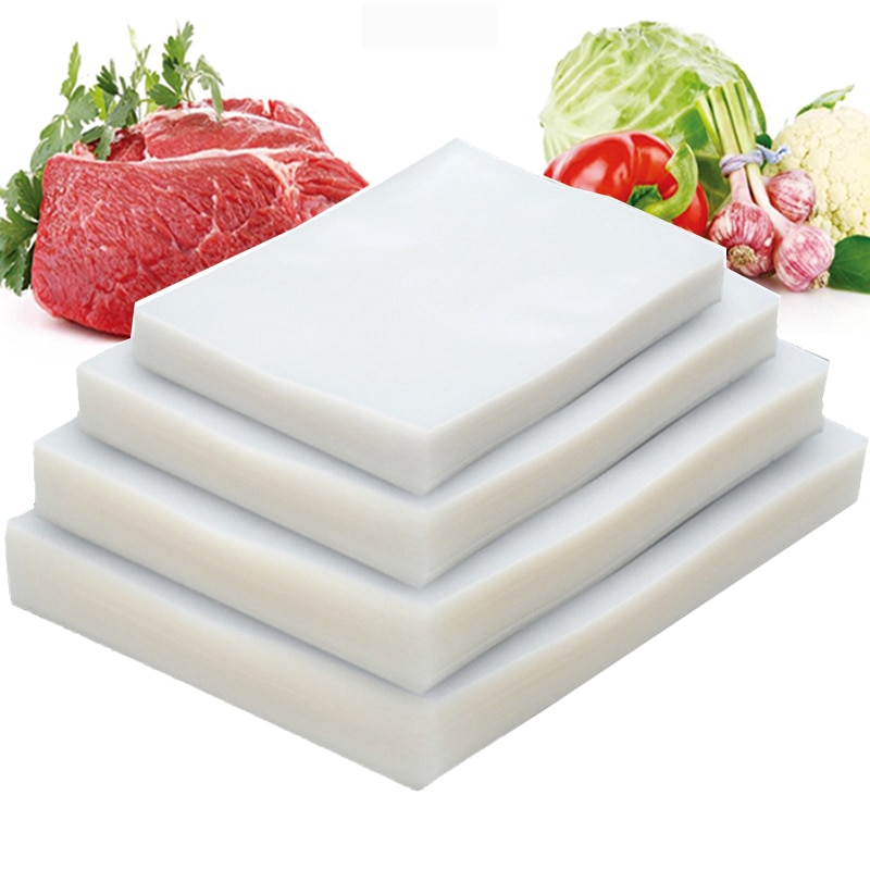 100 Stks/partij Vacuümzak Food Vacuum Sealer Vacuüm Zakken Voor Voedsel Sous Vide Verpakking Machine Verpakking Zakken