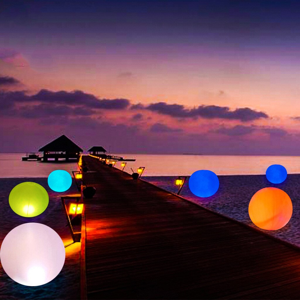 Glowing Ball Funny Inflatable Luminous Ball Remote Control LED Ball Decorative Beach Ball for Outdoor Swimming Pool Outside#g4: Default Title