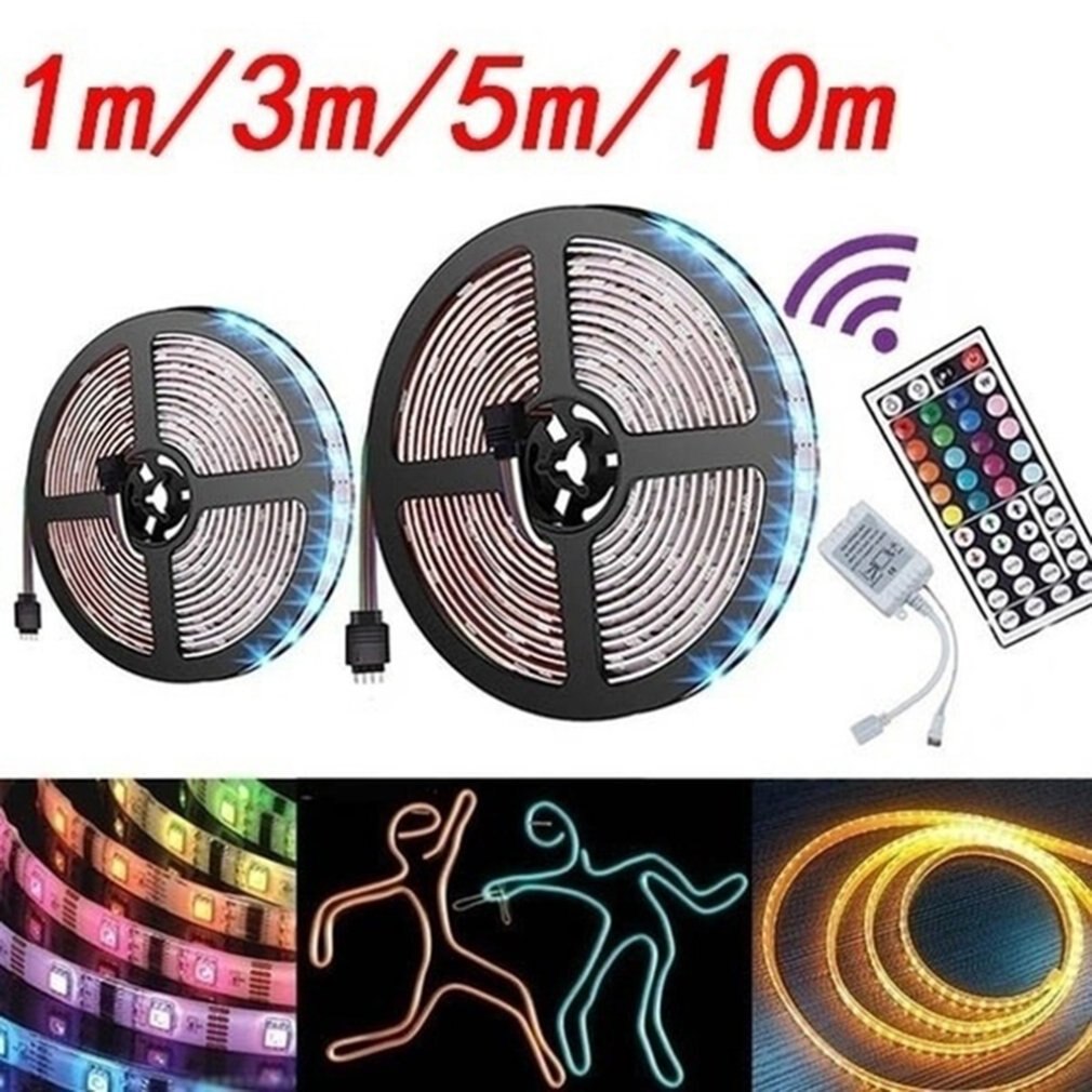 3528 rgb smd 3528 led lys med fjernbetjening 300 farver led strip med 44- nøgle infrarød fjernbetjening