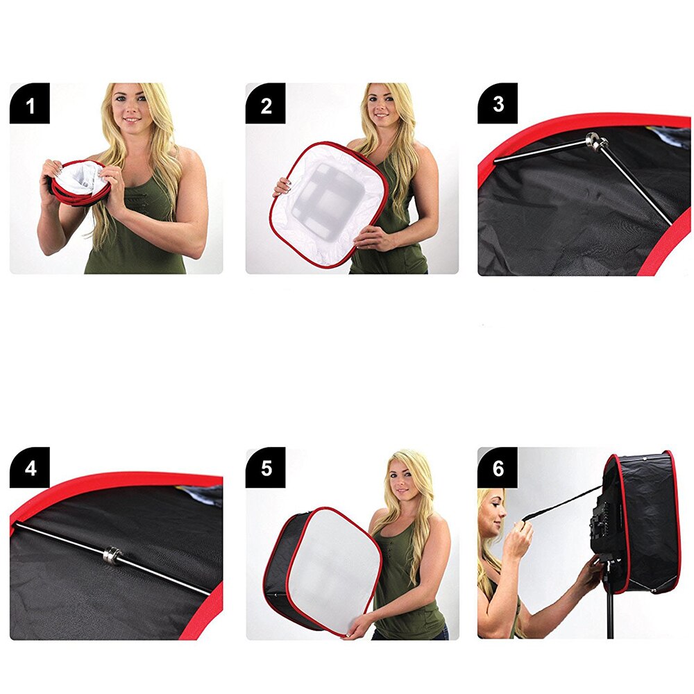 Portable Foldable LED Light Diffuser Soft Box Flash Light Speedlight Softbox for Photography Video Product Shooting Carrying Bag