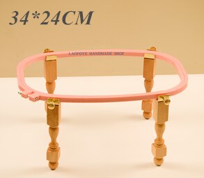 Broderiram stativ trä diy korsstygsring broderieram ram bärbara broderverktyg 40cm: M 4 st och ram