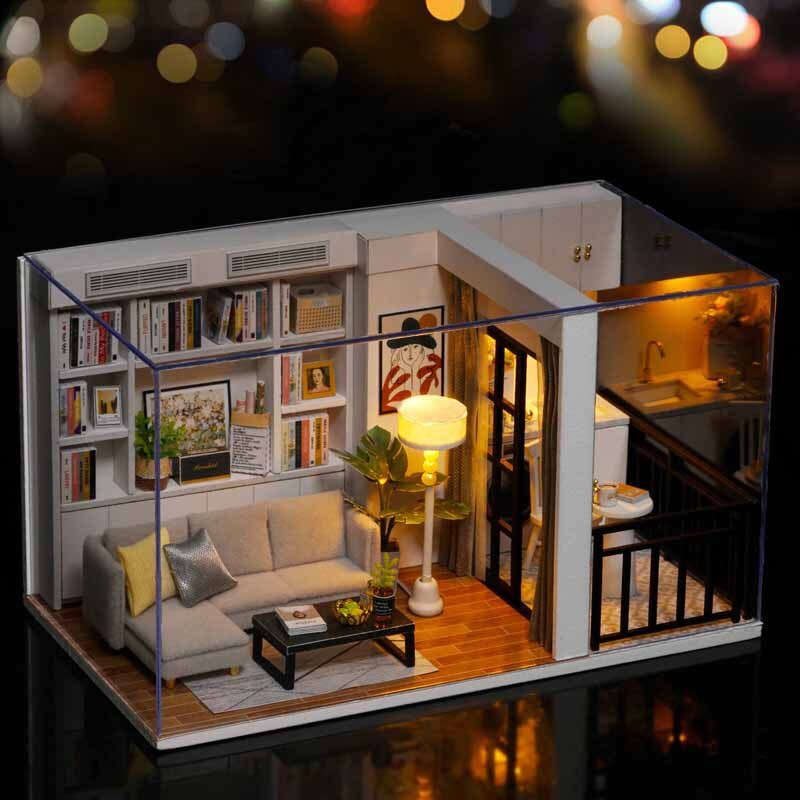 DIY house vitality life creativity wooden hand assembled villa model With dust cover Festival birthday girl