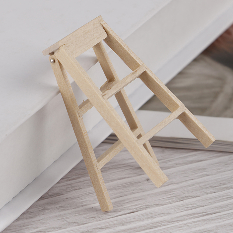 1:12 Poppenhuis Miniatuur Meubels Houten Ladder