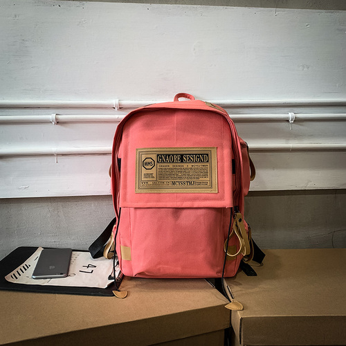 Retro Street Style Canvas Rugzak Mannelijke Mochila Schooltassen Voor Tieners Meisjes Laptop Rugzakken Eenvoudige Mode Rugzak: pink