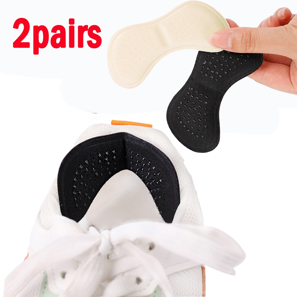 Autocollants de talons en éponge 4D, tampons doux demi-taille, antidérapants, chaussures à talons hauts de taille réduite, 2 paires