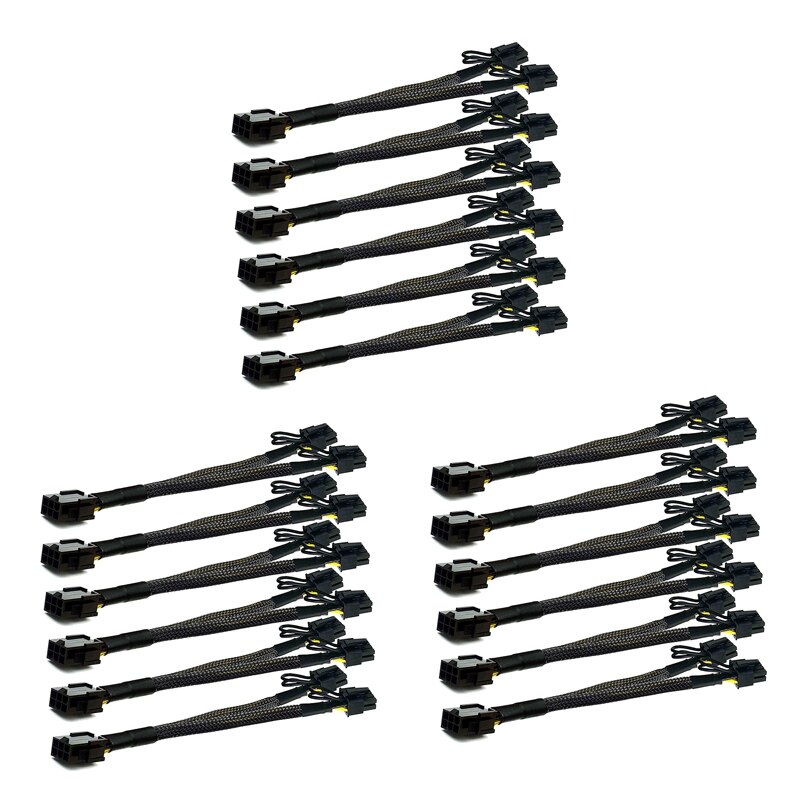 18Pcs PCI-E 6 Pin To Dual Pcie 8 Pin (6+2) Image Card PCI Express Power Adapter GPU VGA Y-Splitter Extension Cable