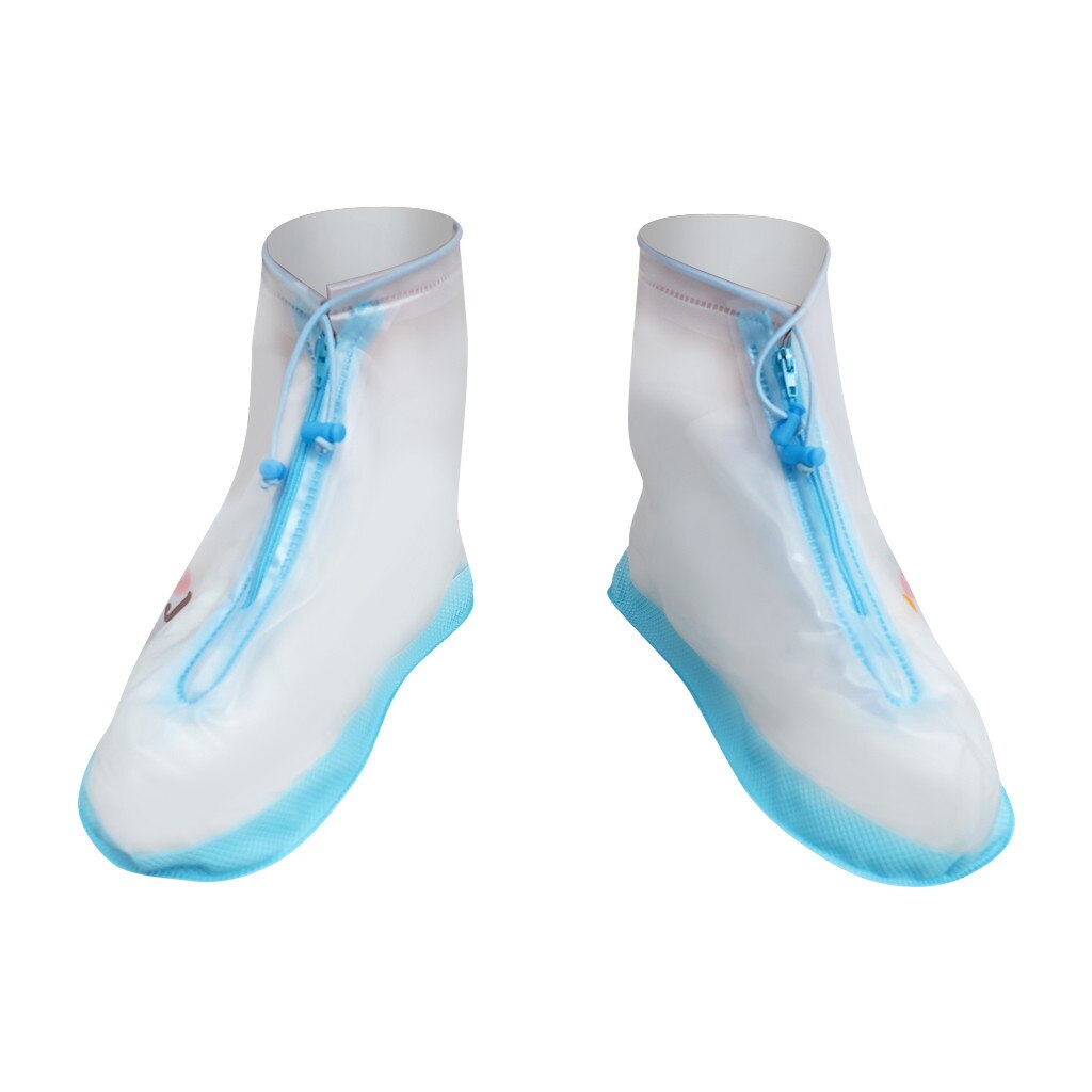1Pair Non-disposable Protective Thicken Waterproof Carpet Cleaning Shoe Cover For Kids Children Outdoor Travel Shoe Cover A21#3: Blue / XXL