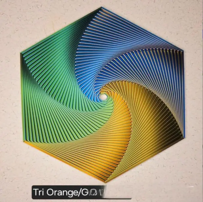 3D-stampato frattale agitarsi esagono 3D Stampato Esagonale Giocattoli Antistress Esagonale Anello Fractale Esagonale spirale Cambia Giocattoli: L / marrone