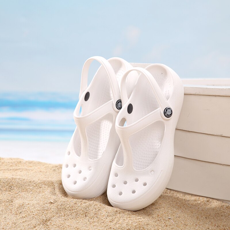 Sommer Frauen Maultiere Clogs Strand Atmungs Mary Janes Süße Hausschuhe frau Sandalen Gelee Schuhe Nette Garten Schuhe Clog Für frau