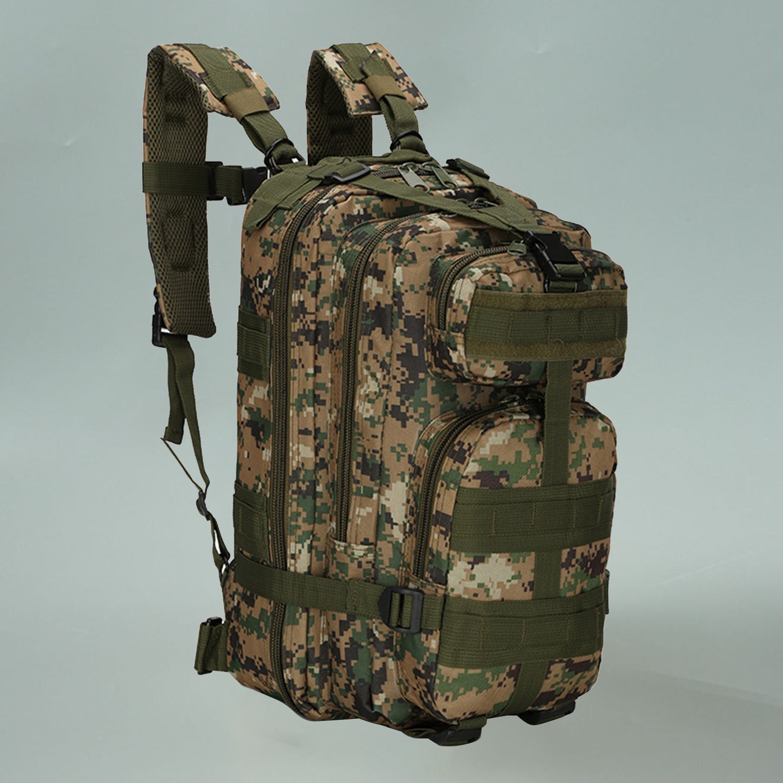 Outdoor Camouflage Backpack Mountain Hiking Daypack Large Capacity Multi Pockets Webbings Rucksacks Climbing Hiking Bags: Style 9