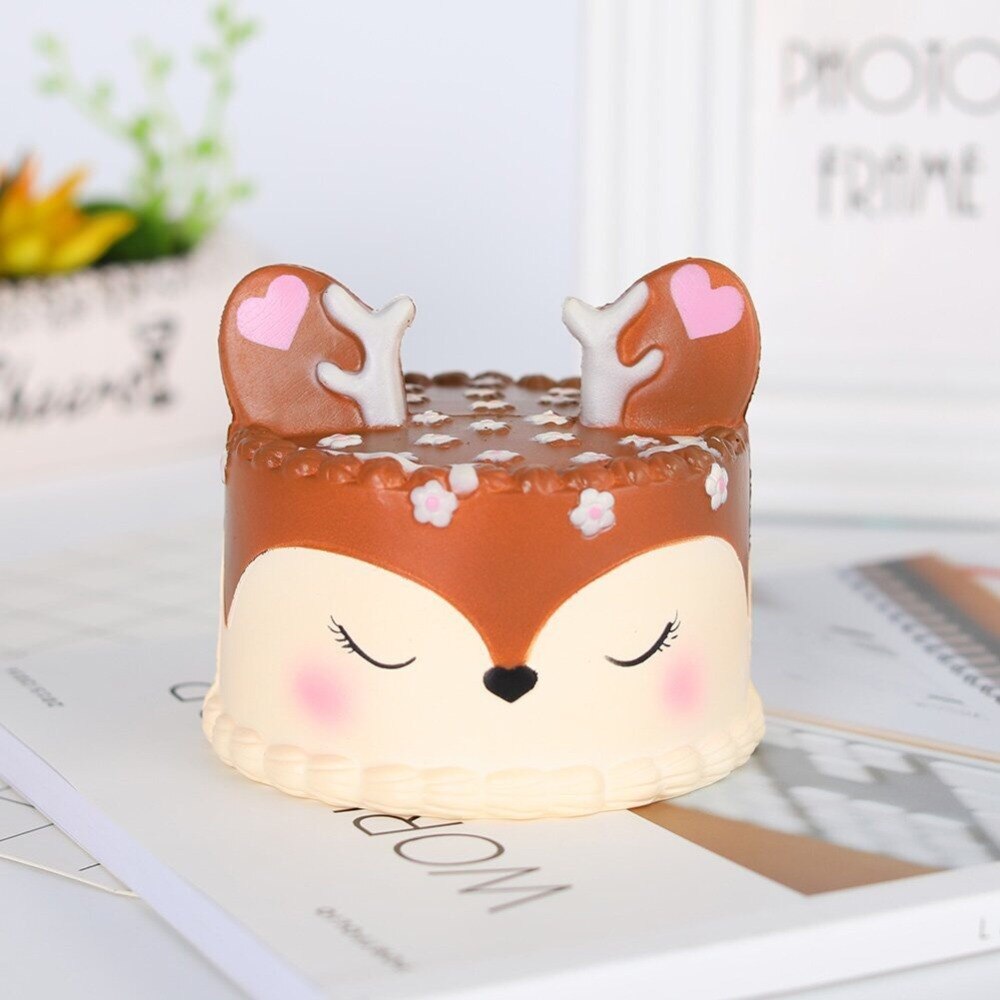 9.5CM Jumbo Big Kawaii Cute Deer Cake Bread Squishy Squeeze Squishi Squish Toy Slow Rising For Relieves Stress Anxiety