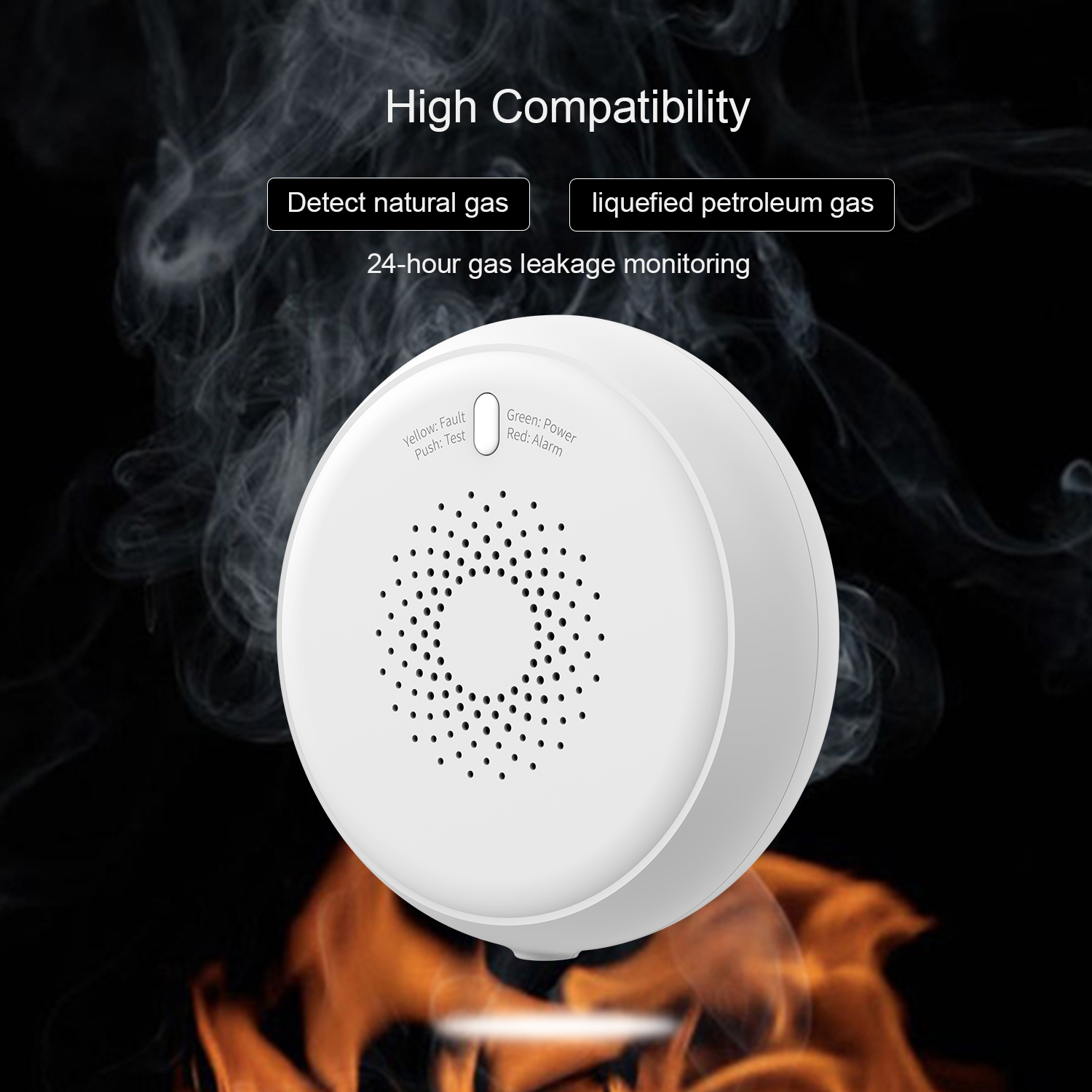 Digital Gas Sensor Smoke Gas Leakage Sensor Wireless Alarm Sensor Automatic Household Alarm Sensor Security Protection