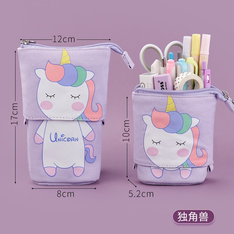 Cute Unicorn Pencil Case School Pencil Case for Girls Boys Penal Pen Box Cat Telescopic Stationery Bag Kit Large Pouch Supplies: Style 05