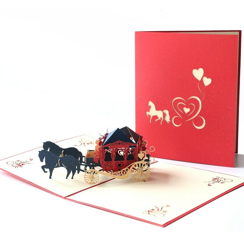 3D Pop UP Cards Birthday Card for Girl Kids Wife Husband Birthday Cake Greeting Card Postcards Card with Envelope Stickers: 2