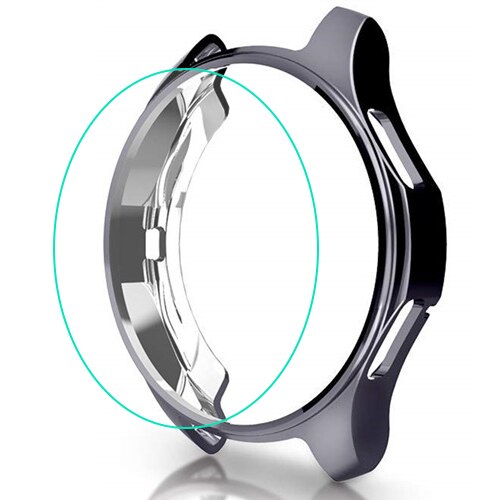 Cover til samsung galaxy watch 46mm 42mm gear  s3 frontier case galss bumper blødt smart watch tilbehør belagt beskyttende skal: Grå / Galakseur 42mm