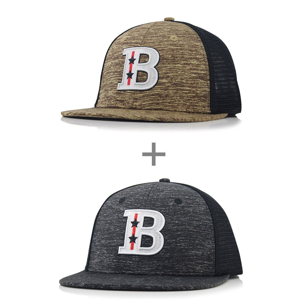[aetrends] hip hop hat mesh flad baseballkasket cool kasketter og hatte til mænd z -9968: Brun og sort