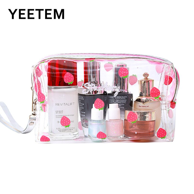 Nette Obst Welpen Kosmetik Tasche Tragbare Tragbare Dame Reise transparent Große Kapazität Waschen Tasche Lagerung Tasche frauen Tasche