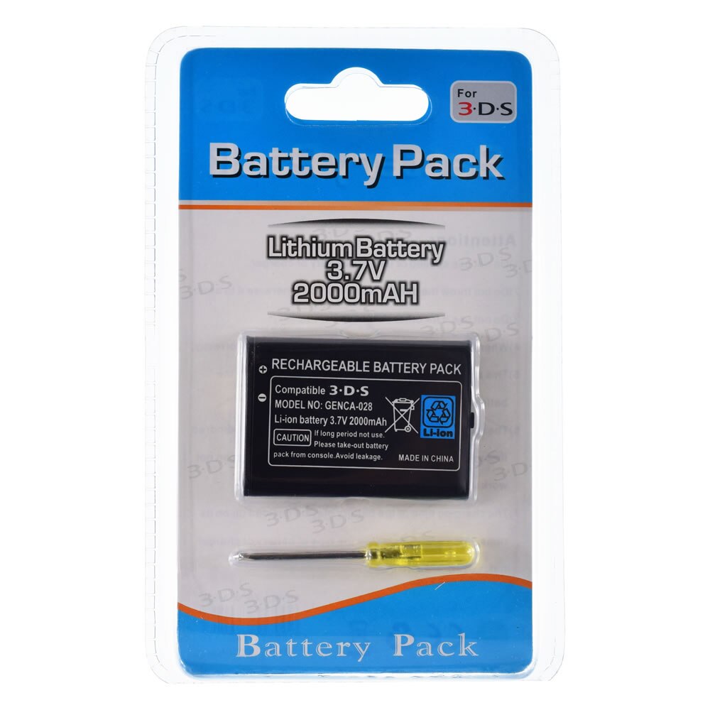 Vervangende Batterij Voor Nintendo 2DS 3DS 3.7V 2000 Mah Oplaadbare Black