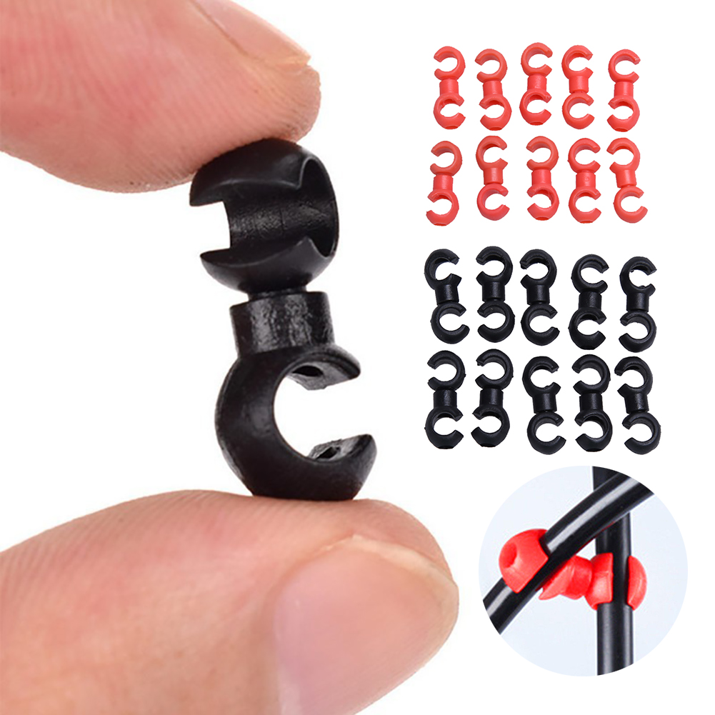 20pcs S Shaped Hook Clips Rotating Bike Brake Gear Cross Cable Tidy Clip Tool for MTB City Road Folding Bike Fixed Gear Bicycle
