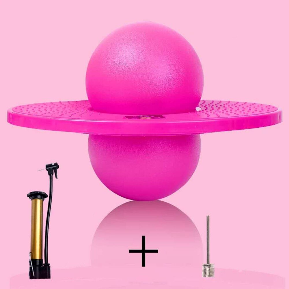Pogo – balle rebondissante avec poignée et pompes, jouet de saut, capacité de charge maximale de 220lb, adapté aux enfants et aux adultes, offre spéciale: pink