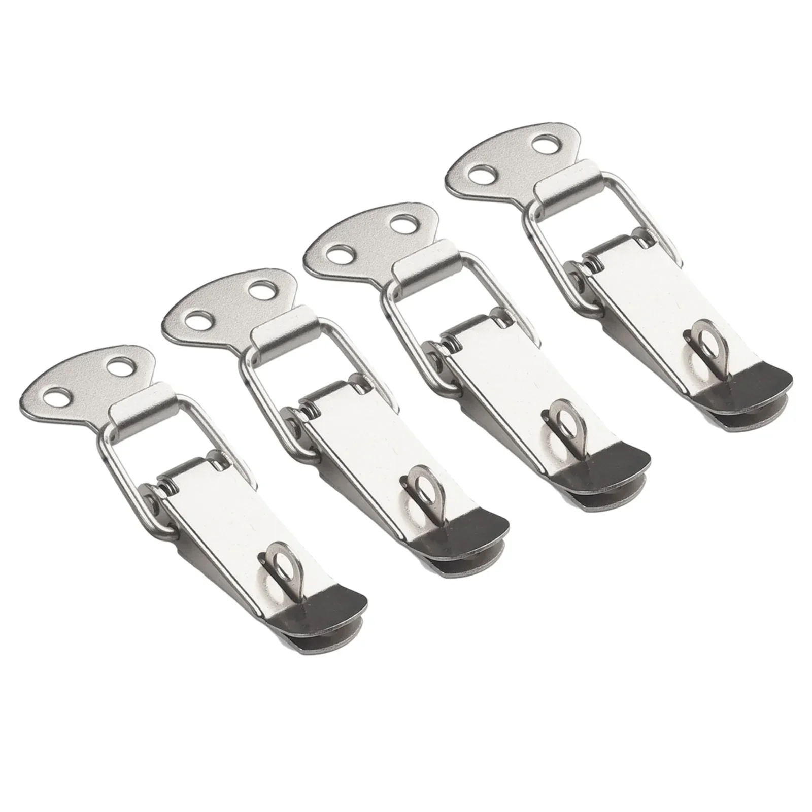 4pcs Latch Catch Stainless Steel Cabinet Boxes Handle Toggle Lock Clamp Hasp Door Hardware For Home Improvement: Black & White