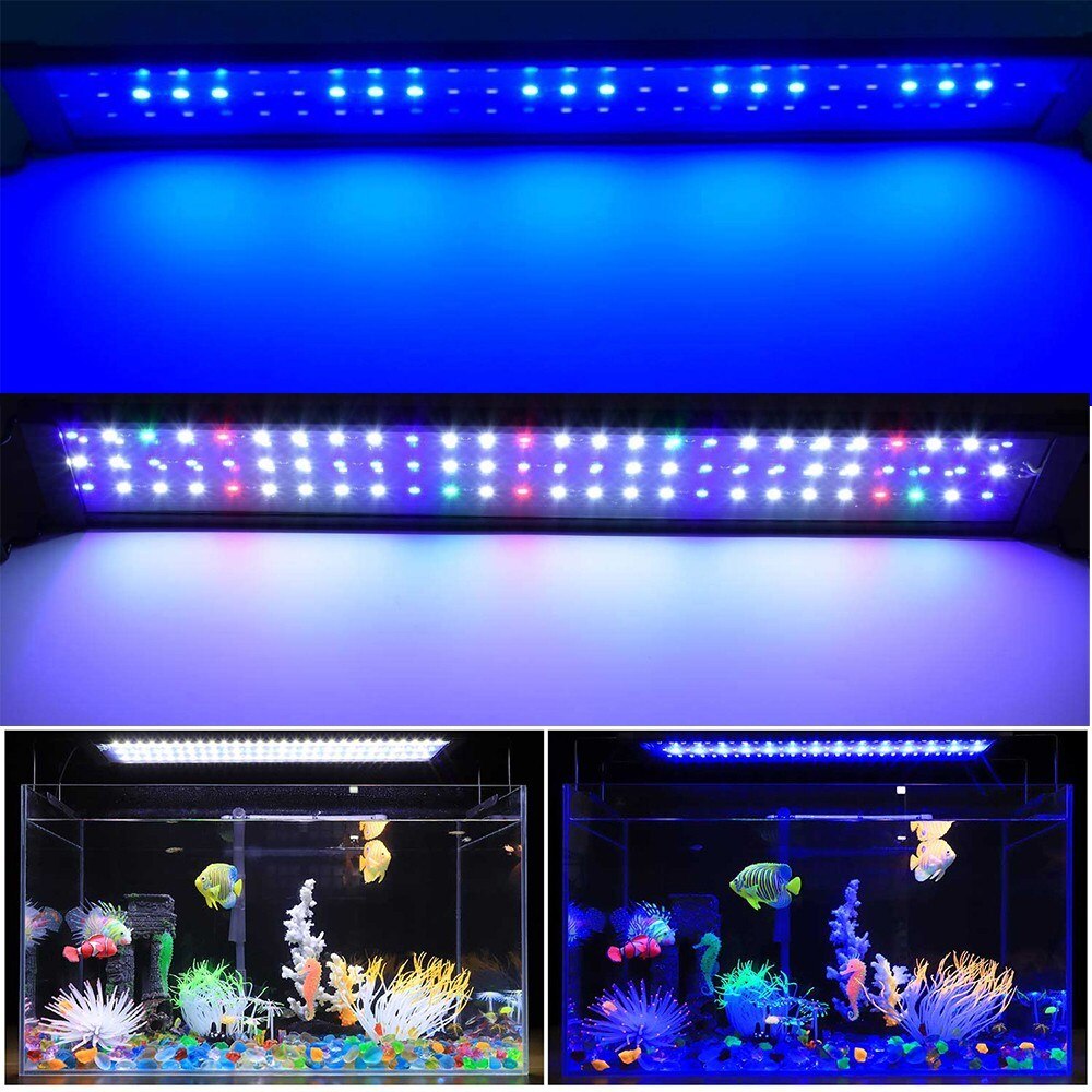30cm led akvarielys top akvarium lys lampe multi-farve justerbar koral vand græs landskabspleje plante belysning lampe