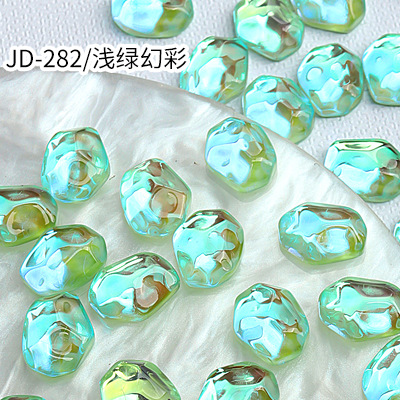 20 piezas brillo Aurora AB ondulación hielo cubo translúcido superficie irregular joya de cristal decoración de uñas diamantes de imitación dijes de manicura