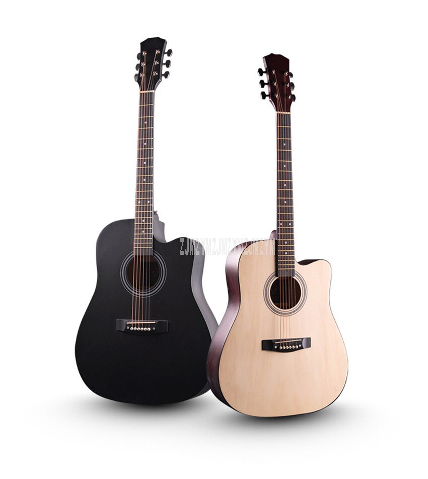 Guitare acoustique Folk en bois massif, 6 cordes, 41 pouces, avec sac, pour débutant, amateur d&#39;instruments de musique, , 1 pièce