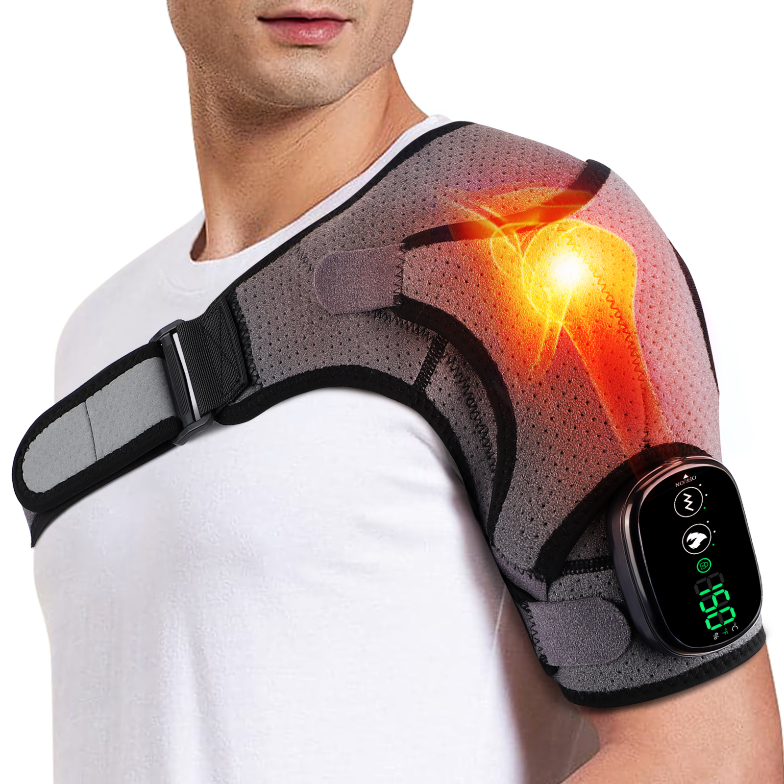 Aquecimento elétrico ombro massageador vibração ombro joelheira 2 em 1 massagem blets mais quente aquecido almofadas de relaxamento muscular