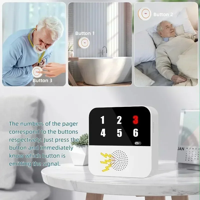 Tuya personnes âgées bouton WIFI sans fil soignant téléavertisseur personnes âgées SOS alarme personnes âgées alarme d'urgence pour Patients personnes âgées à la maison