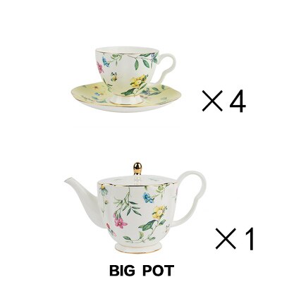 EECAMAIL British Afternoon Tea Bone China Coffee Cup Exquisite Luxury Set Seramic tea Set Limited Dessert plate Valentine's
